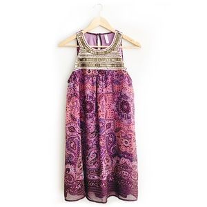 Xhilaration Purple Paisley Sleeveless Short Dress